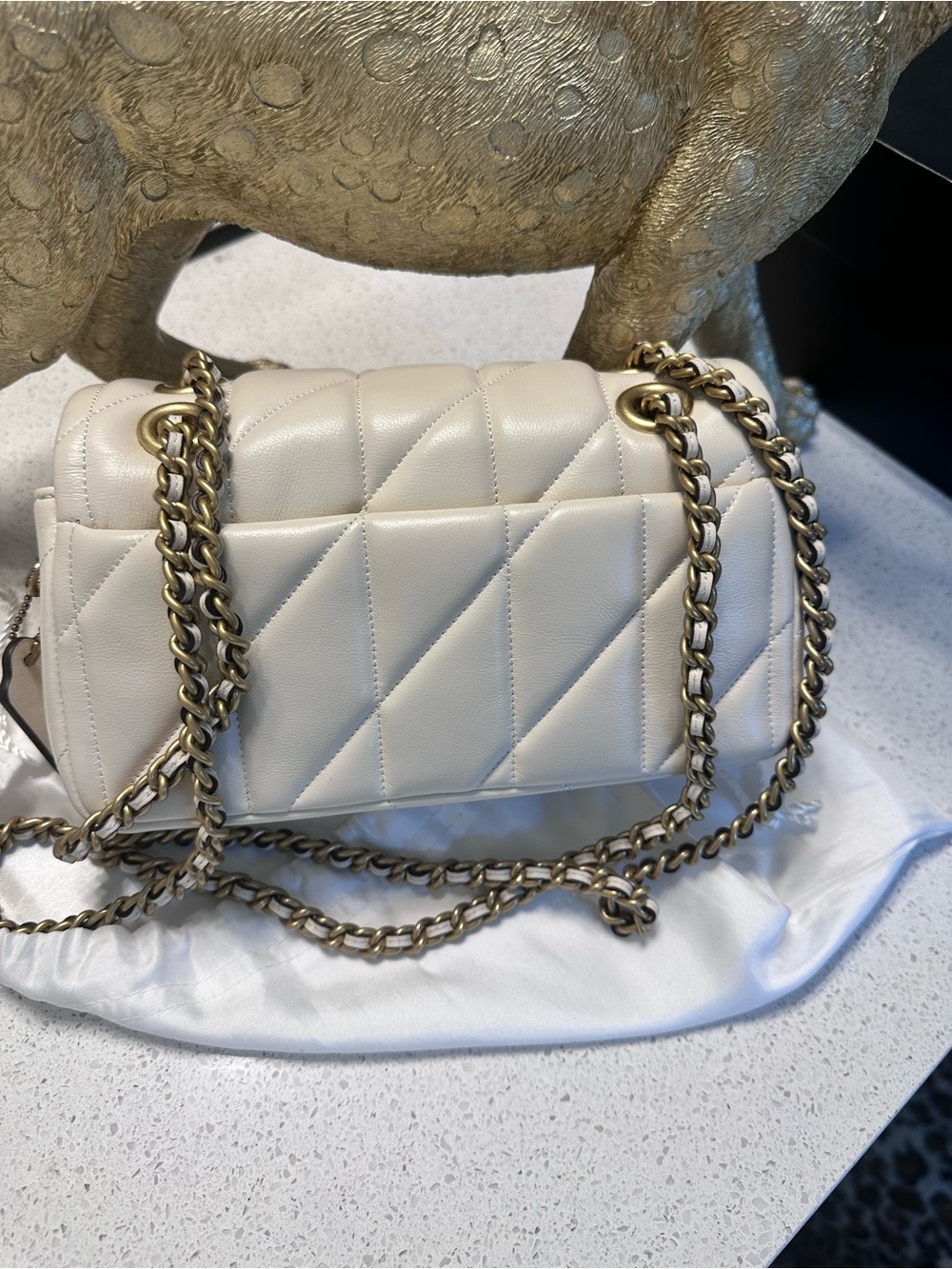 Coach Tabby Shoulder Bag 20 in Chalk with Gold Hardware - Picture 6 of 8